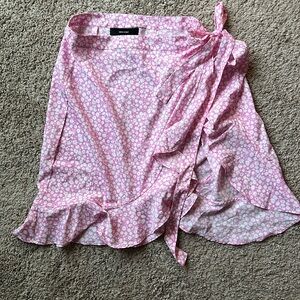 Pink wrap skirt